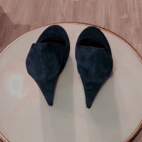 BAKERS | Blue Suede Wedge Heel - Picture 4 of 7